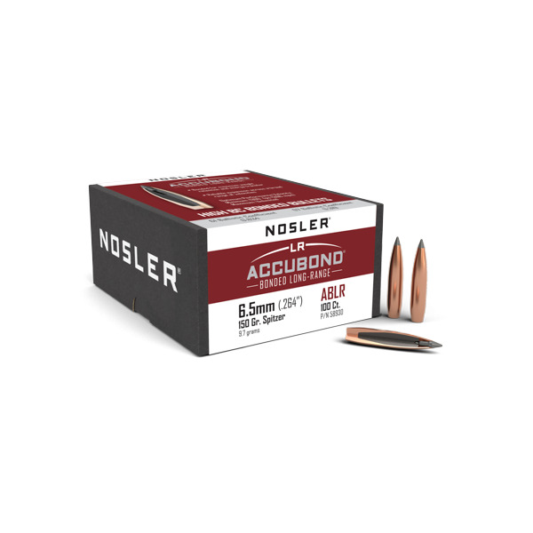 NOSLER 6.5MM(.264)150gr SP BULLET AccuBond-LR 100/bx