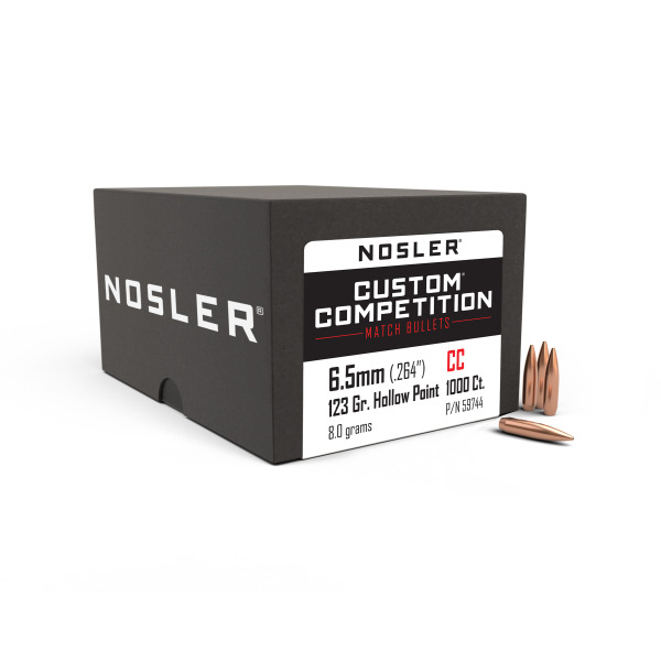 NOSLER 6.5(.264) 123gr HPBT BULLET CUSTOM 1000/bx