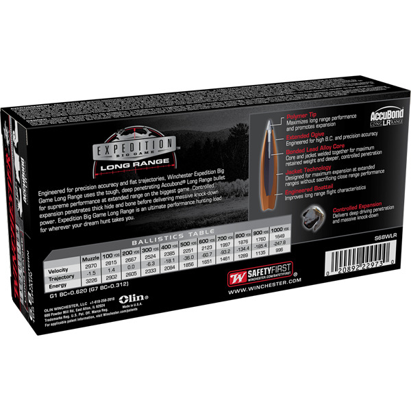 WINCHESTER AMMO 6.8 WESTERN 165g ACUBD BIG GAME LR 20b 10c