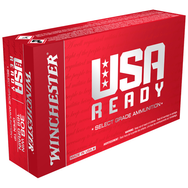 WINCHESTER AMMO 308 WINCHESTER 168gr FMJOT USA READY 20/b 10/c