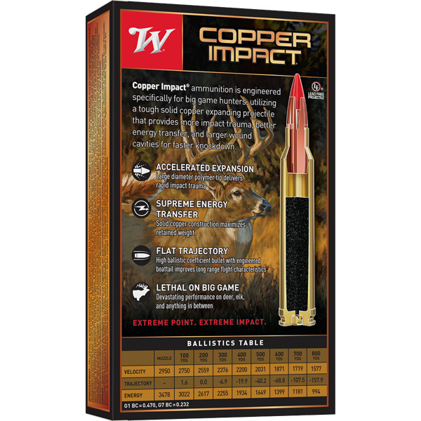 WINCHESTER AMMO 300 WINCHESTER MAG 180g COPPER IMPACT LF 20b 10c