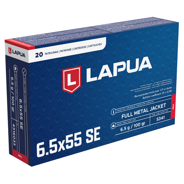 LAPUA AMMO 6.5x55 100gr FMJ 20/bx 30/cs