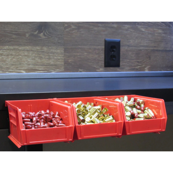 InLine Fabrication 12" AKRO Bin Mounting Rail w/ 3 Black Bins