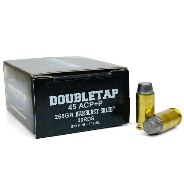 DOUBLETAP AMMO 45 ACP+P 255gr HARDCST SWC SOLID 20/BX