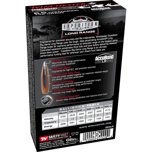 WINCHESTER AMMO 6.5 CREEDMOOR 142gr ACCUBOND-LR 20b 10c