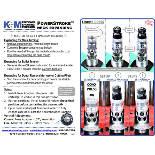 K&M PRECISION 3-ROW PWRST PRESS ADP 7/8-14