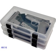 MTM IN-SAFE HANDGUN CLEAR STORAGE CASE 12" 3-pk 4cs